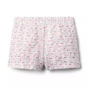 White Tweed Shorts with Pink & Green Flecks